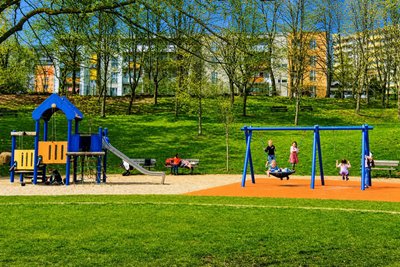Der Spielplatz „Am Harthwald“ in Chemnitz wird bis Juli repariert.