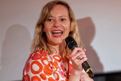 Schauspielerin Teresa Weißbach vergangenes Jahr beim Wirtschaftsbrunch in Zwickau.