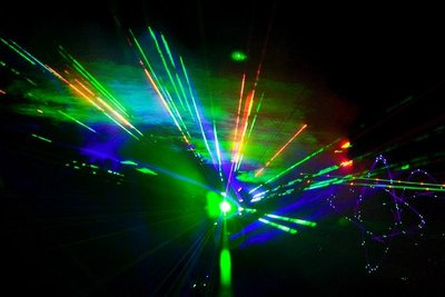 Die Lasershow des Eibenstockers Enrico Oswald am Samstagabend. 