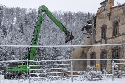 Die alte Faciusfabrik in Frohnau, eine Holzschleiferei, Baujahr 1900, wurde über den Jahreswechsel abgerissen. Inzwischen sind nur noch Schuttberge zu sehen.