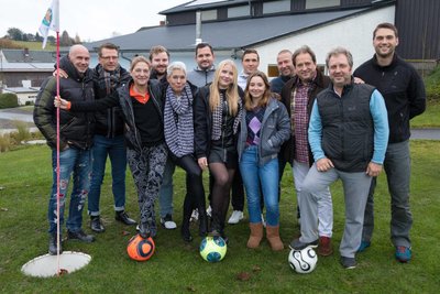 Die Gründungsmitglieder des 1. Footgolfclub Erzgebirge, der 2019 aus der Taufe gehoben wurde.