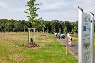 Seit Dienstagnachmittag ist der neue Park auf dem ehemaligen Drews-Gelände in Meerane offiziell zugänglich.