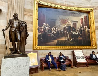Historischer Moment in Öl: Ein Gemälde im Kapitol in Washington zeigt die "Declaration of Independence".