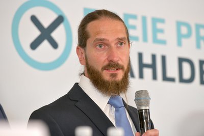 Stefan Krinke (Aufnahme von der „Freie Presse“-Wahldebatte in Freiberg) tritt im zweiten Durchgang zur OB-Wahl nicht mehr an.