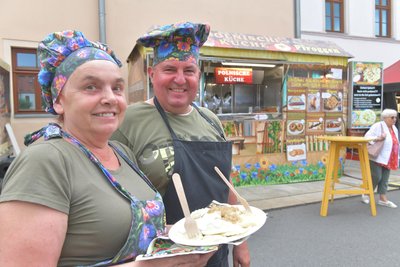 Katarina und Marius Siwek aus Polen sind zum zweiten mal beim Bergstadtfest dabei.