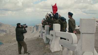 Eine Arbeitsbrigade auf dem Paektusan, dem wichtigsten Berg des Landes.