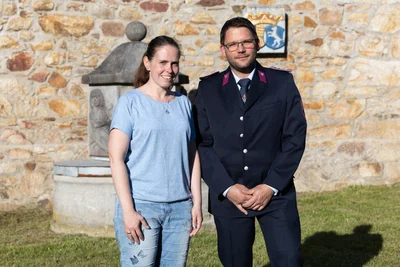 Peter Käppel ist neuer Gemeindewehrleiter von Bad Brambach, Romy Schnurre zweite Vize. Zur Gemeindewehrleitung gehören auch Sophie Maul, Mike Dölling und Sebastian Wötzel.