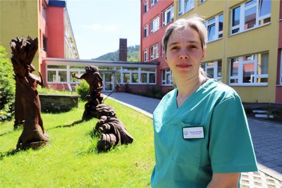 Claudia Schröter ist Pflegedienstleiterin im Seniorenheim der Stiftung Münch im Oberdorf von Lichtenberg.