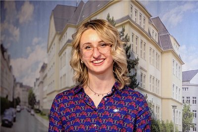 Präsentierte die Schule im Internet: Karla Hermann (Abschluss 2021).