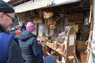 Tom Zierfuß (rechts), der Marktvogt für das mittelalterliche Spektakulum.