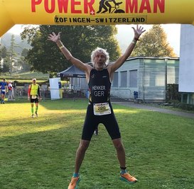 Geschafft: Alexander Henker hat sich bei der Powerman-WM im Duathlon zum zweiten Mal den Titel in seiner Altersklasse gesichert. 
