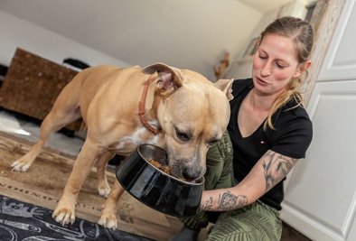 Mit Vitaminpräparaten konnte Cindy Lauckner ihre Hündin Exy wieder aufpäppeln. Eine Woche ging es dem Tier schlecht. Beim Gassi-Gehen wird die Rodewischer Halterin genau auf Giftköder achten. 