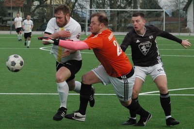 BSC-Spielertrainer Rico Thomas (l.) kam in der 65. Minute ins Spiel und hatte noch die Möglichkeit, die Partie zu drehen.