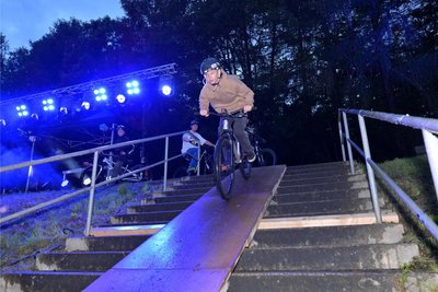 Nils Bonitz aus Leukersdorf gehörte zu den Jungs, die bei der Stuntshow mit Lukas Knopf auch ihre Tricks zeigten.