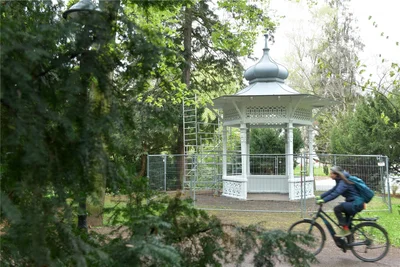 Der Pavillon im Freiberger Albertpark wird derzeit saniert.