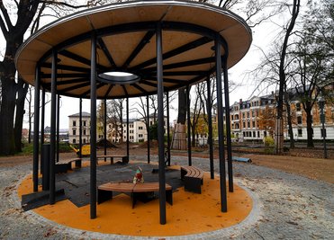 Neuer Pavillon im Friedenspark in Frankenberg