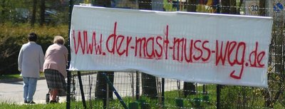 
              <p class="artikelinhalt">Anwohnerprotest im Stadtteil Dörfel: Hinter der Adresse verbergen sich mehrere Bürgerinitiativen gegen Mobilfunkanlagen. </p>
            