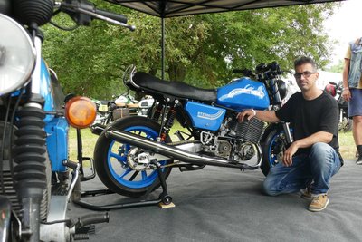 Aus einer MZ ETZ 250 hat Mario Herrmann seine eigene MZ mit einem 500er-Zweitakt-Motor gefertigt.
