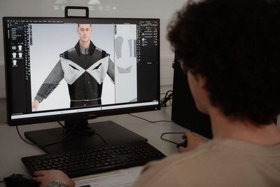 Der Entwurf entstand zuerst im Computer und wurde dann erst geschneidert.