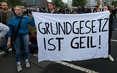 Teilnehmer einer Demonstration Anfang September 2018 in Chemnitz.