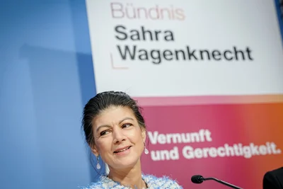 Sahra Wagenknecht, Gründerin des BSW, sieht die Brandmauer zur AfD als undemokratisch an. (Archivbild)