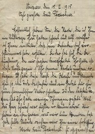 Brief an die Frau, der die schlimme Nachricht vom Tod überbringt. 
