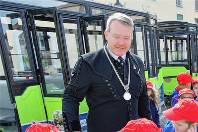 Auf Welterbe-Entdeckertour mit Freibergs Oberbürgermeister Sven Krüger waren im Frühjahr Kinder der Kita "Kinderinsel".