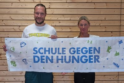 Eric Schwitalla (40) und Alexandra Rogler (50) fördern den Spendenlauf in Freiberg.