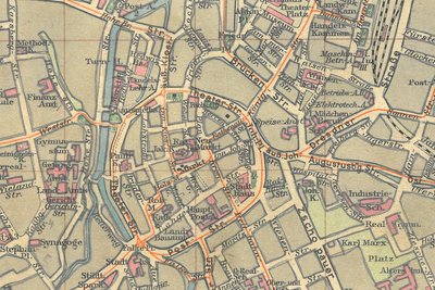 Ausschnitt aus einem Plan der Innenstadt um 1930.