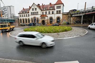 Der Kreisverkehr am Chemnitzer Südbahnhof wird für zwei Wochen gesperrt.