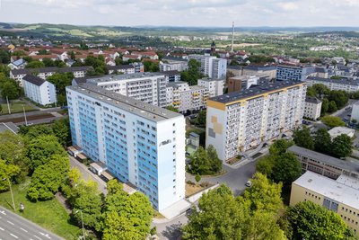 Das Wohngebiet an der Bahnhofstraße/Tischendorfstraße in Plauen.