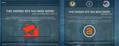 Beschlagnahme-Siegel im Internet-Zeitalter: "Diese versteckte Web-Plattform wurde konfisziert." So prangt die Marke der Strafverfolger jetzt auf den Zugängen der Basare "Alphabay" und "Hansa".