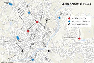 Mehrere Blitzer-Standorte in Plauen sollen wegfallen und neue hinzukommen.