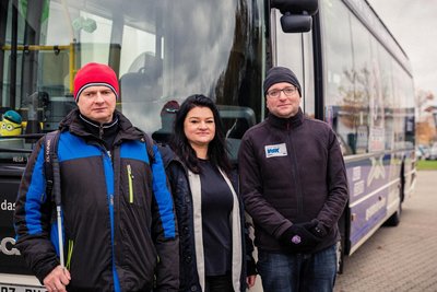 Lars Geithner, Sindy Seidel und Michael Thriemer schulten in Lugau Busfahrer. Nun sind weitere RVE-Standorte dran.