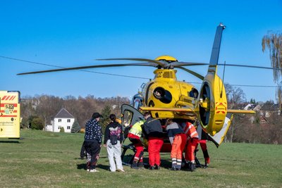 In Geringswalde ist nach einem Unfall ein Rettungshubschrauber gelandet.