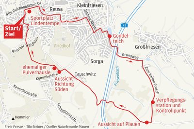 Die Route führt diesmal in den Südosten Plauens.