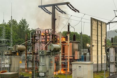 Das Umspannwerk in Schwarzenberg war nach einem Blitzeinschlag in Brand geraten. Nun laufen die Reparaturarbeiten.