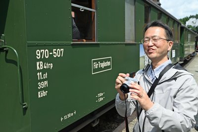 Ken Kubo war zum ersten Mal bei der Preßnitztalbahn zu Gast. Er besucht auch weitere Eisenbahnvereine.