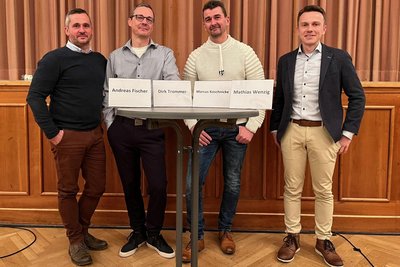 Die vier Kandidaten aus dem ersten Wahlgang: Andreas Fischer, Dirk Trommer, Marcus Koschnicke und Mathias Wenzig.