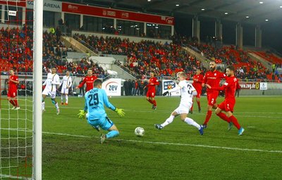 Luka Stor mit dem 1:0 für Dresden in der 85. Minute.