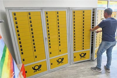 In der neuen Partner-Postfiliale in der Gerberpassage gibt es auch Kunden-Schließfächer.