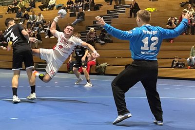 Einheits Kreisläufer Marcell Szöllösi (am Ball) konnte Torhüter Oliver Sandin nur einmal überwinden.