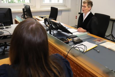 Richterin Simone Pester saß einer inszenierten Zivilverhandlung am Amtsgericht Freiberg vor.