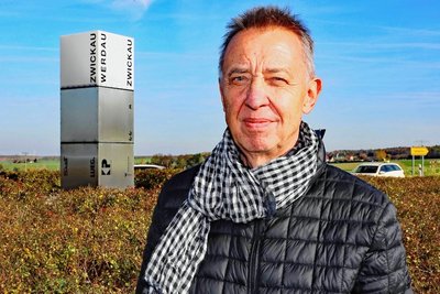 Michael Matthes hatte sich viele Jahre für die einmalige Lichtinstallation am Ortseingang von Werdau an der B 175 stark gemacht. Schließlich konnte der Würfel im Mai 2015 in Betrieb gehen. Und bleibt es auch. 
