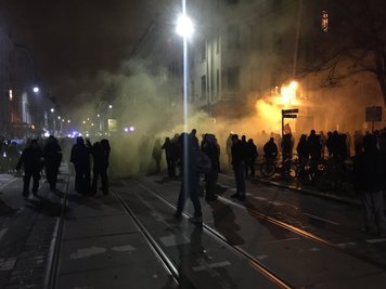 Ankunft am Herderpark. Hier war die Abschlusskundgebung geplant.