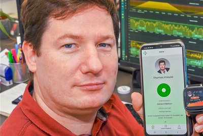 Offenbar ist Thomas Krause gesund: Seine Warnuhr hat zumindest keine verdächtig hohe Körpertemperatur gemessen, die über die dazu gehörende App als Infektionswarnung angezeigt werden müsste.