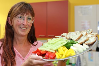 Kita-Leiterin Annett Lippert weiß, wie gesunde Ernährung aussieht.