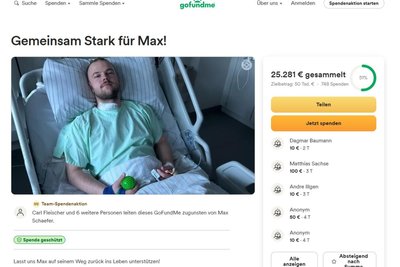 Auf der Online-Plattform „Gofundme“ gibt es eine Spendenaktion für den Chemnitzer, der in einer Spezialklinik behandelt wird.