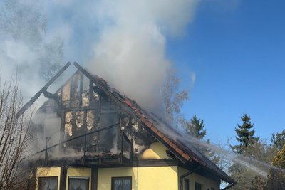 In Dittmannsdorf bei Geringswalde brannte ein Dachstuhl eines Wohnhauses