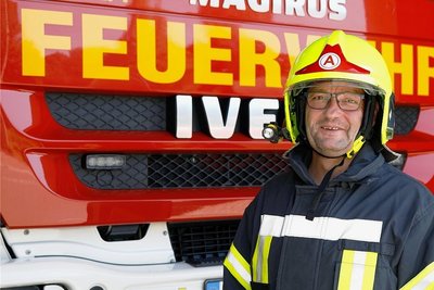 Frank Bemert gehört seit 30 Jahren zur Feuerwehr, er ist Gruppenführer.
